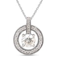 thumbnail image 1 of 1 1/4 Carat 6.5MM Round Cut Lab Created Moissanite Diamond Circle Drop Pendant Necklace In 14K Solid White Gold Jewelry For Women With 18" Chain (G-H Color, VVS1 Clarity, 1.25 Cttw), 1 of 7
