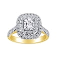 thumbnail image 1 of AFFY 1 1/4 Carat Cushion & Round White Natural Diamond Double Halo Engagement Ring 14k Solid Yellow Gold (1.25 Cttw) Ring Size-8.5, 1 of 1