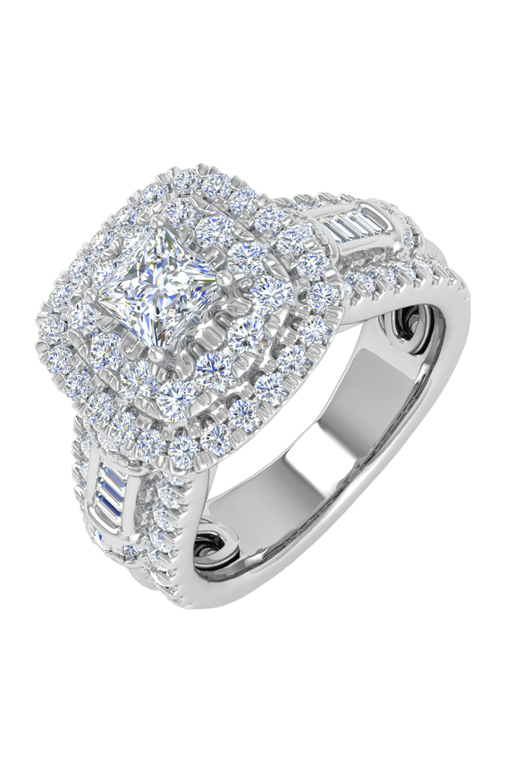 1 1/4 Carat Diamond Engagement Ring Band in 14K White Gold (Ring Size 8.25)