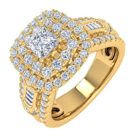 1 1/4 Carat Diamond Engagement Ring Band in 14K Yellow Gold (Ring Size 6)