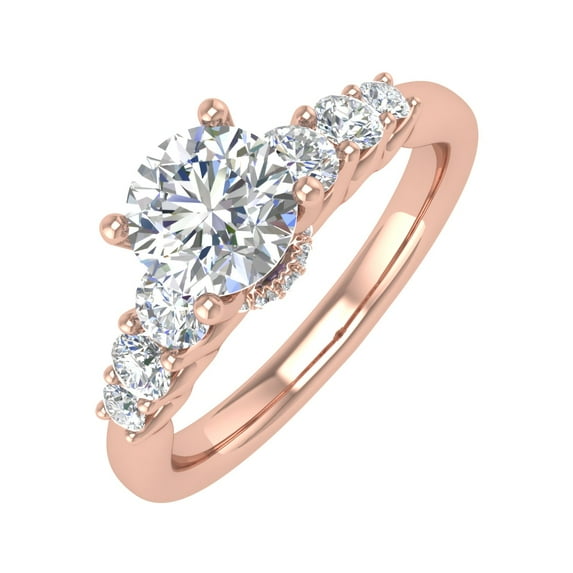 1 1/4 Carat Diamond Solitaire Engagement Ring Band in 14K Rose Gold (Ring Size 8.5)