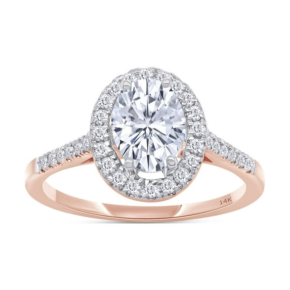 1 1/4 Carat Oval & Round Shape IGI Certified Lab Grown Diamond Halo Engagement Wedding Ring For Women In 14K Solid Rose Gold Jewelry (1.25 Cttw)-9