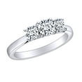 thumbnail image 1 of AFFY 1 1/4 Carat Round Shape White Natural Diamond Three Stone Engagement Ring In 14k Solid White Gold (1.25 Cttw) Ring Size-8, 1 of 1