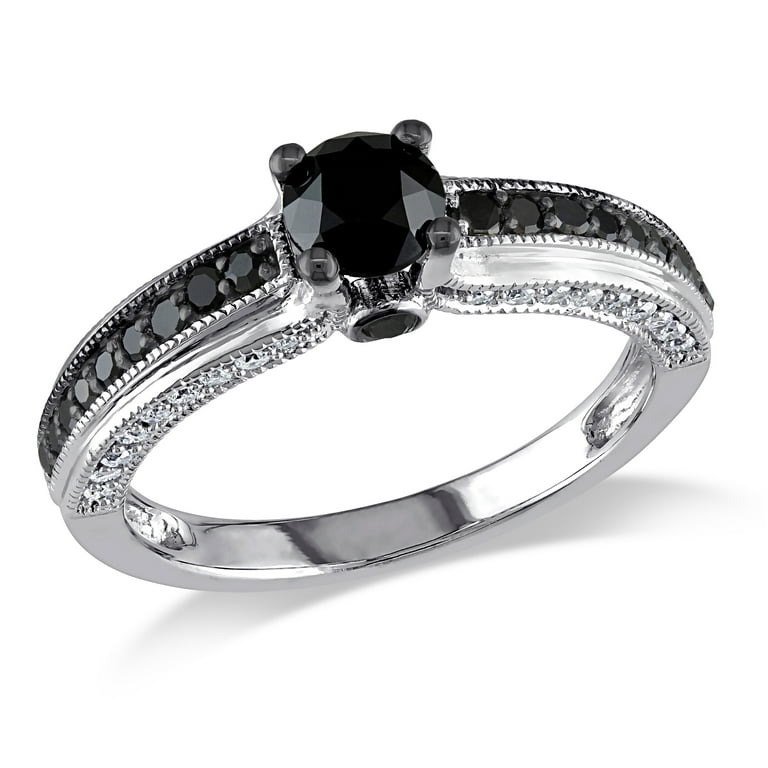 Black Diamond Ring 1-1/4 Carats tw 10K White Gold