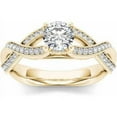 thumbnail image 1 of 1-1/4 Carat T.W. Diamond Criss-Cross Shank Classic 14kt Yellow Gold Engagement Ring, 1 of 1