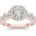 thumbnail image 1 of 1-1/4 Carat T.W. Diamond Criss-Cross Shank Single Halo 14kt Rose Gold Engagement Ring, 1 of 4