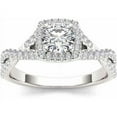 thumbnail image 1 of 1-1/4 Carat T.W. Diamond Criss-Cross Shank Single Halo 14kt White Gold Engagement Ring, 1 of 1