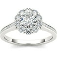 thumbnail image 1 of 1-1/4 Carat T.W. Diamond Flower-Shape Halo 14kt White Gold Engagement Ring, 1 of 4