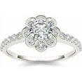 thumbnail image 1 of 1-1/4 Carat T.W. Diamond Flower Shape Single Halo 14kt White Gold Engagement Ring, 1 of 5