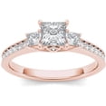 thumbnail image 1 of 1-1/4 Carat T.W. Diamond Princess-Cut Three-Stone 14kt Rose Gold Engagement Ring, 1 of 1
