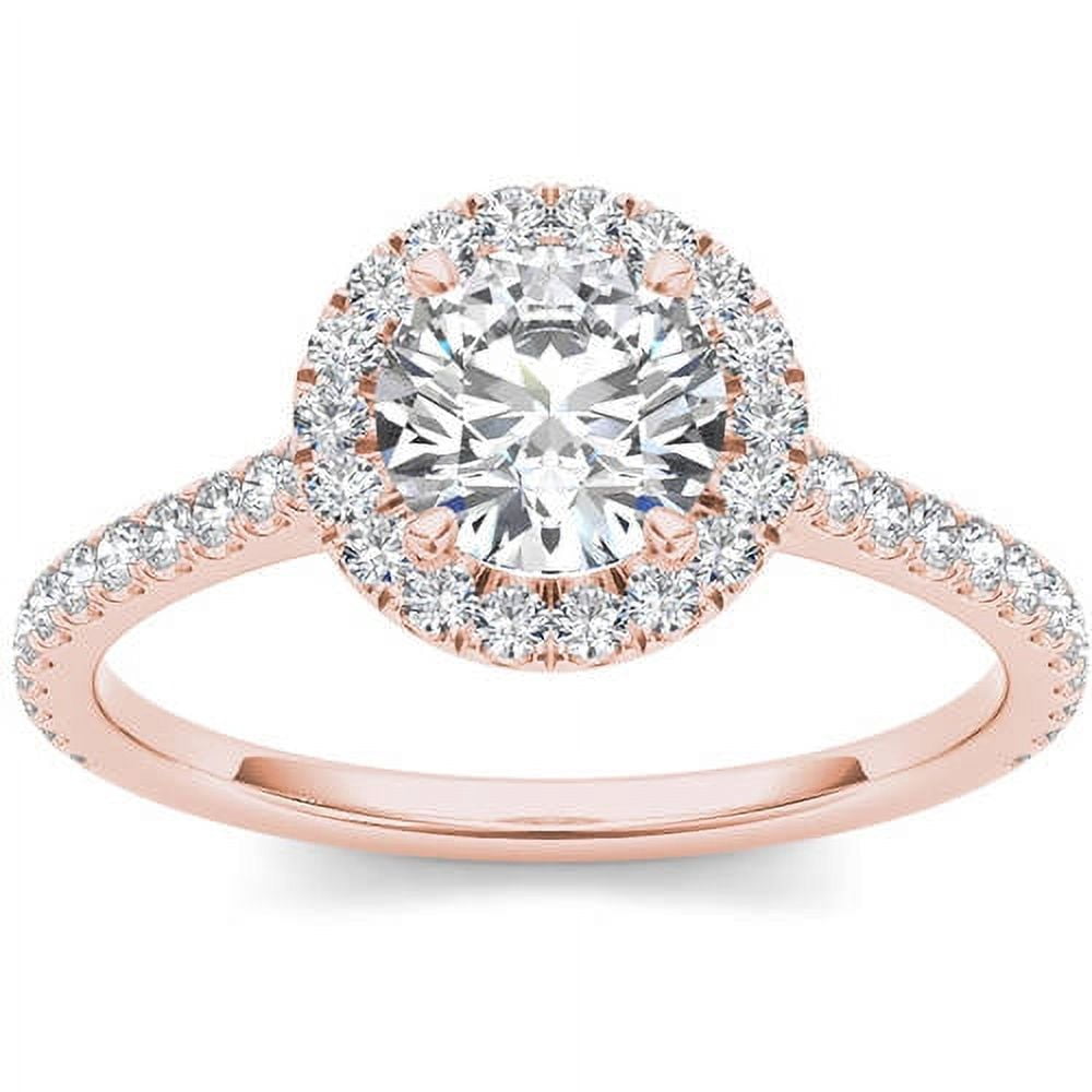 1-1/4 Carat T.W. Diamond Single Halo 14kt Rose Gold Engagement Ring