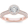 thumbnail image 1 of 1-1/4 Carat T.W. Diamond Single Halo 14kt Rose Gold Engagement Ring, 1 of 1