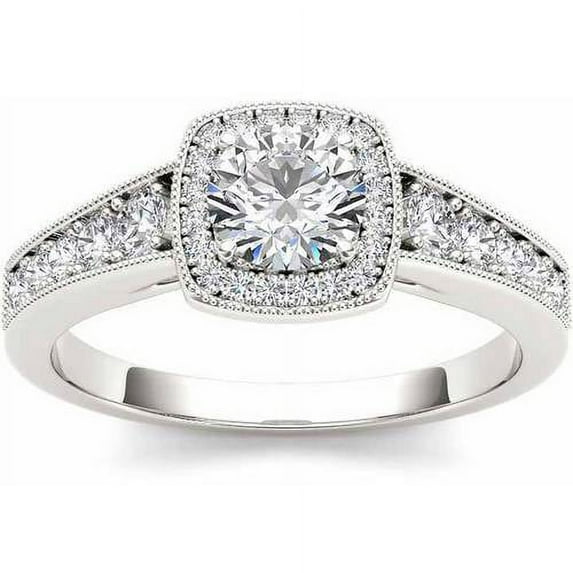1-1/4 Carat T.W. Diamond Single Halo Vintage Engagement Ring in 14kt White Gold