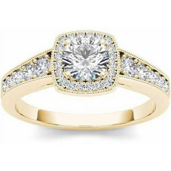 1-1/4 Carat T.W. Diamond Single Halo Vintage Engagement Ring in 14kt Yellow Gold