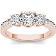 thumbnail image 1 of 1-1/4 Carat T.W. Diamond Three-Stone 14kt Rose Gold Engagement Ring, 1 of 1