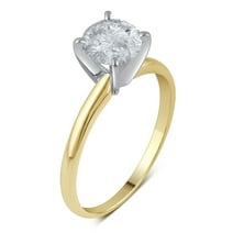 14kt Yellow Gold Mens Baguette Diamond Circle Solitaire Ring 1/2 Cttw ...