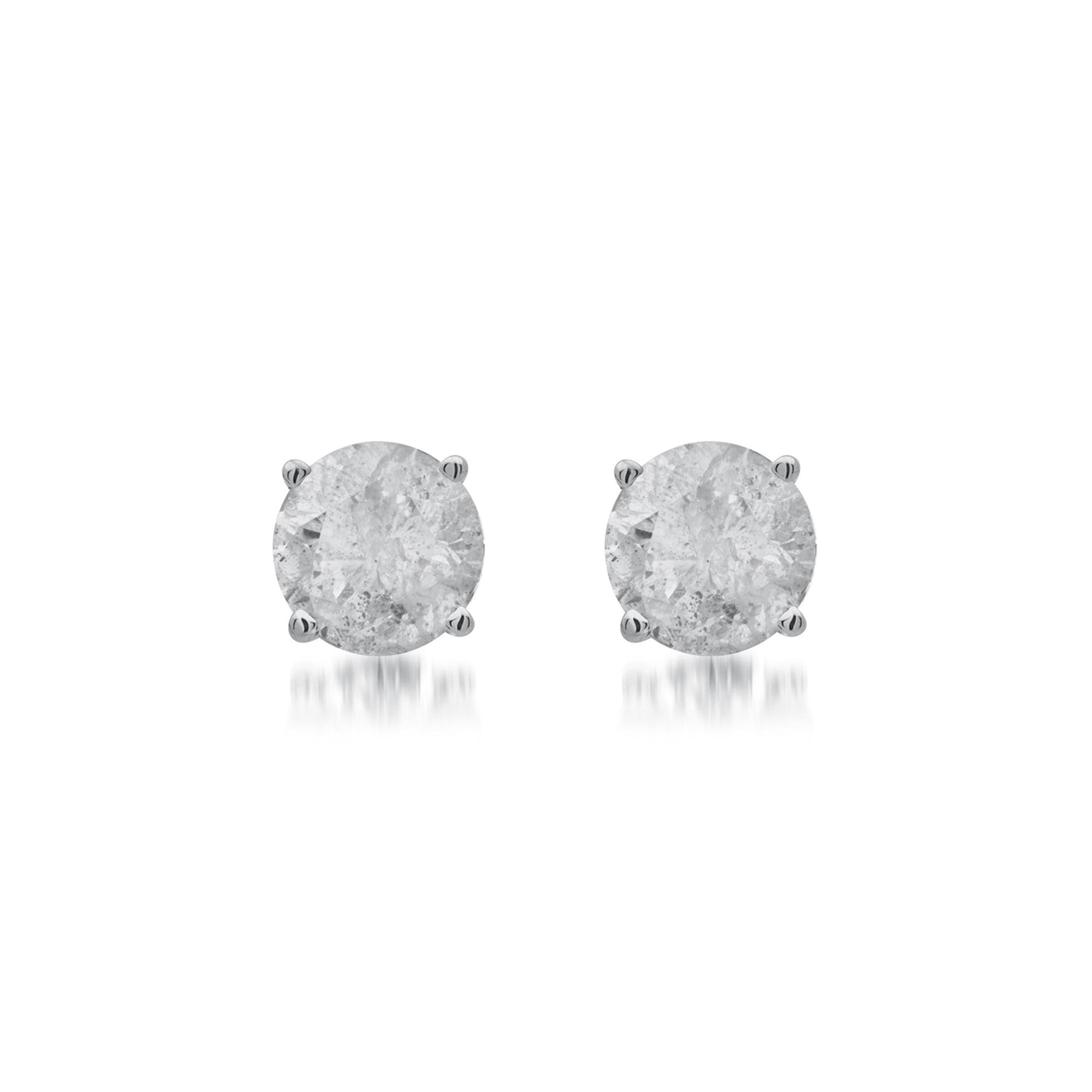 1-1/4 Carat T.W. Round White Diamond Sterling Silver Stud Earrings