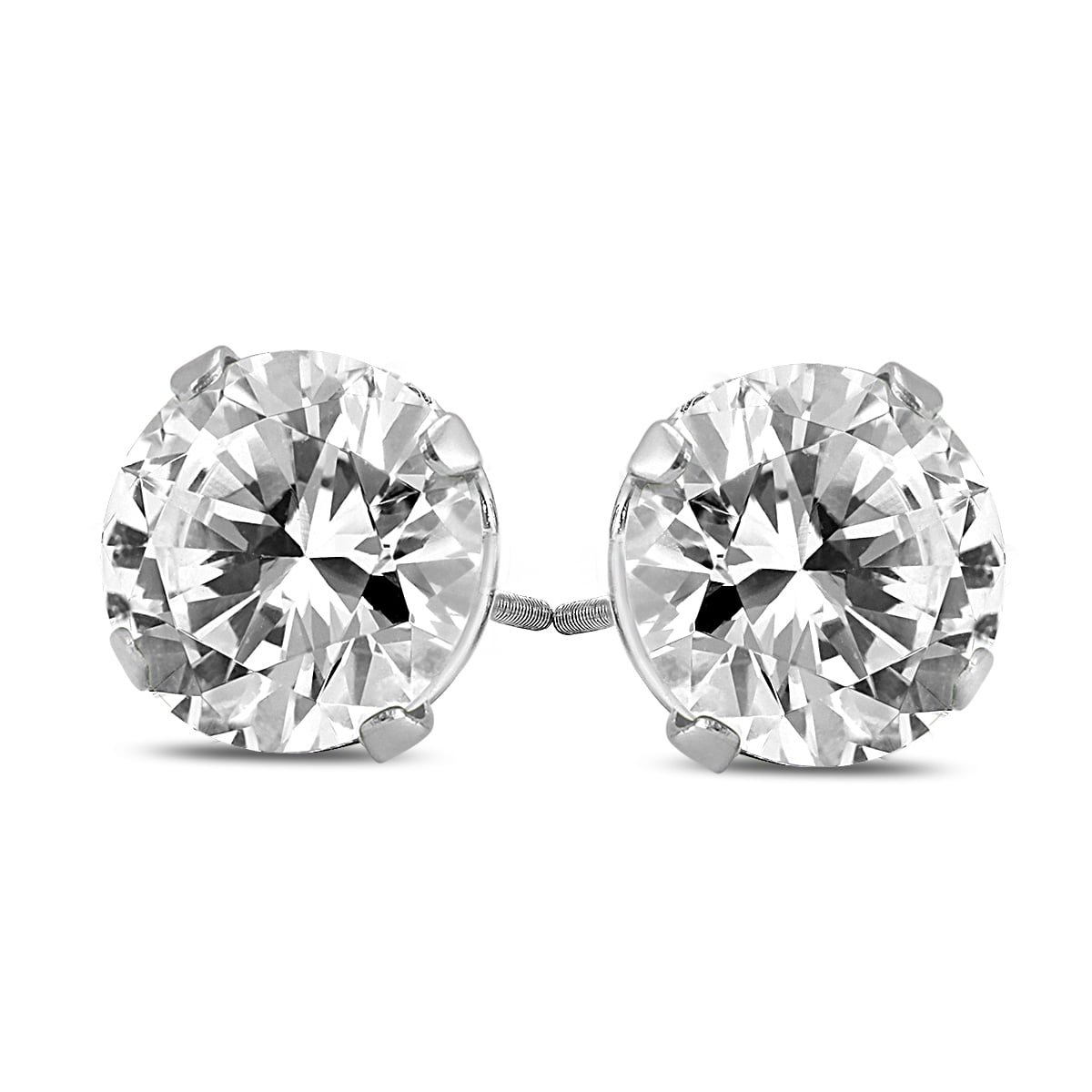 SZUL JEWELRY 1 1/4 Carat TW Diamond Solitaire Earrings in 14K White Gold (H-I Color, SI2-SI3 Clarity)