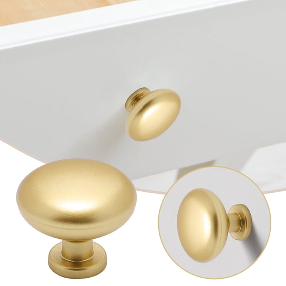 1-1/4" Champagne Bronze Zinc Alloy Cabinet Knobs - Single Hole Center Kitchen Satin Brass Cabinet Pull Hardware for Bedroom