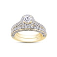 thumbnail image 1 of 1 1/4 Ct Round Cut Lab Created Moissanite Diamond Halo Engagement Promise Anniversary Bridal Ring Set Womens Wedding Bands 10k Yellow Gold 1.25 Cttw, G-H/VVS1 Gift Jewelry-6.5, 1 of 6