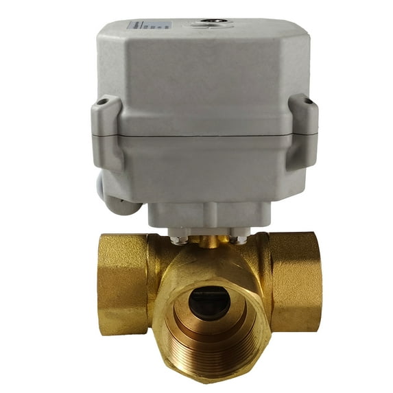 1 1/4" DN32 Two wires control Electric Ball Valve,AC110-230V 3-way Brass Motorized Ball Valve,With manual function