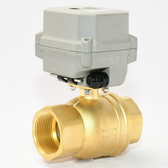 1 1/4" DN32 Two wires control Normally Closed Electric Ball Valve,DC12V Brass Motorized Ball Valve,With manual function