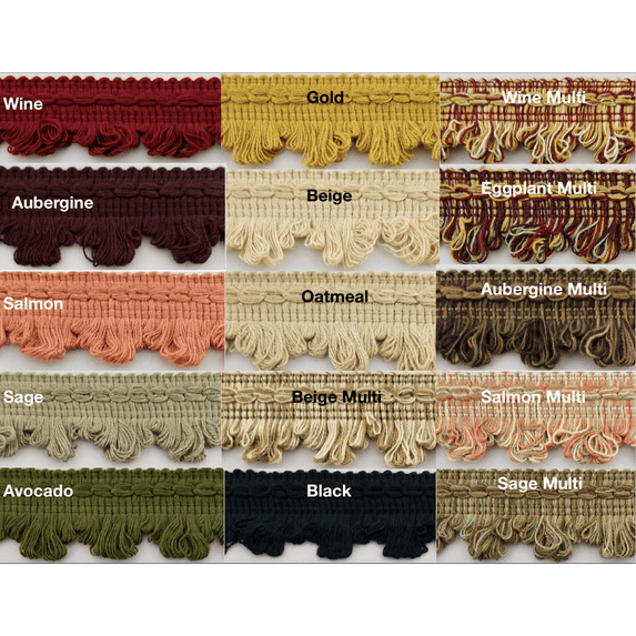 1-1/4" Decorative Scalloped Loop Fringe Trim - Many Color Options! 10 YARDS!