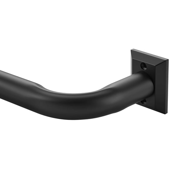 1 1/4 Diam Large Room Darkening Rods, 110-160Inch(9-13.33ft) Length Telescoping Wrap Around Curtain Rods For Bedroom Living Room Kitchen, Matte Black