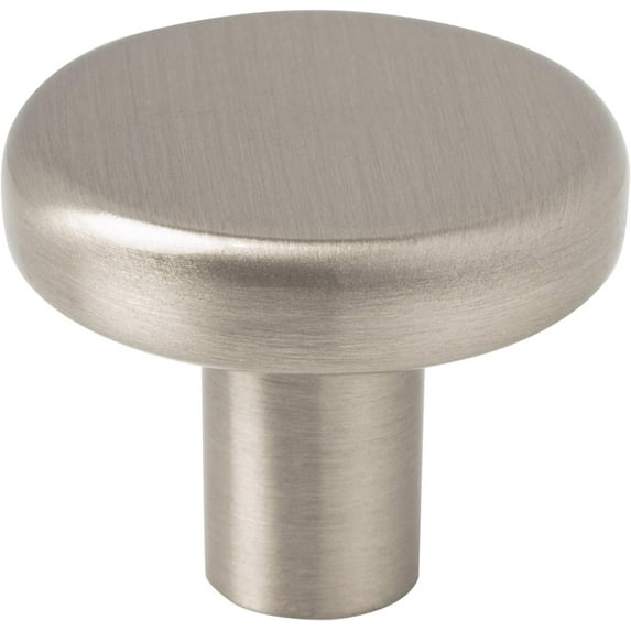 Elements Gibson Cabinet Knob - Satin Nickel Finish - 1-1/4" Diameter, Silver