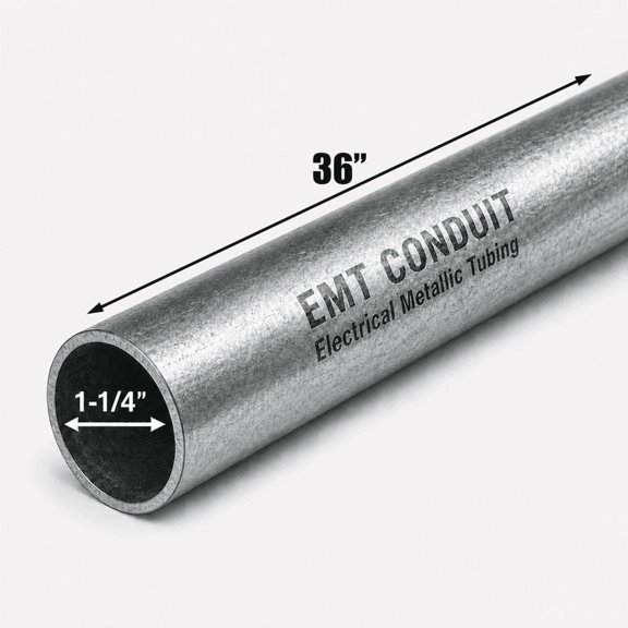 1-1/4 in. Diameter x 36 in. Length Galvanized Steel EMT Conduit Pipe