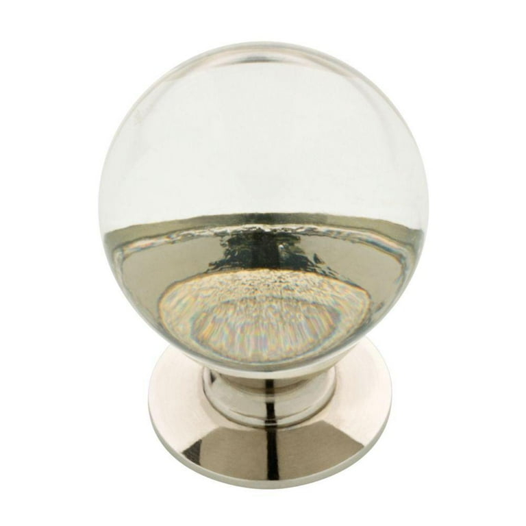 1-1/4 in. (32 mm) Polished Nickel and Clear Glass Ball Cabinet Knob 1-1/4 in. (32 mm) Polished Nickel and Clear Glass Ball Cabinet Knob