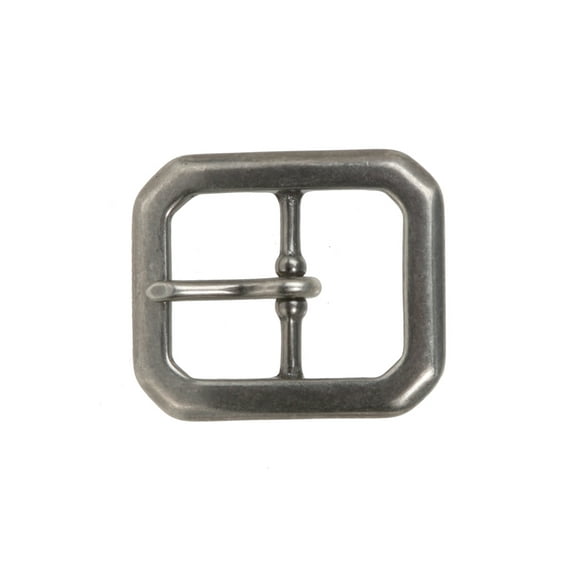 1 1/4 Inch Center Bar Single Prong Solid Brass Octagon Rectangular Belt Buckle