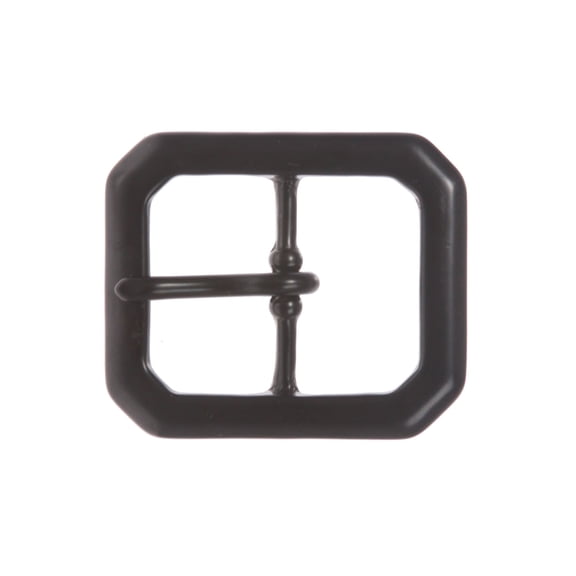 1 1/4 Inch Center Bar Single Prong Solid Brass Octagon Rectangular Belt Buckle