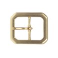 thumbnail image 1 of 1 1/4 Inch Center Bar Single Prong Solid Brass Octagon Rectangular Belt Buckle, 1 of 1