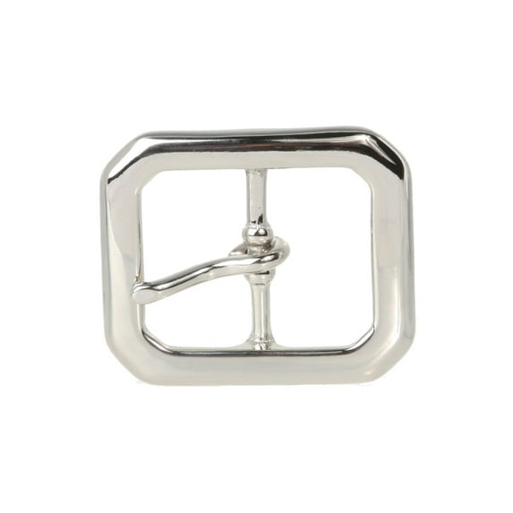 1 1/4 Inch Center Bar Single Prong Solid Brass Octagon Rectangular Belt Buckle