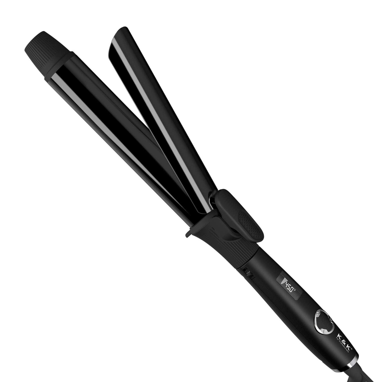 1 1/4 Inch Curling Iron with Clipped Tourmaline Ceramic Barrel Professional 1.25 Inch Hair Curler up to 450°F Dual Voltage for Traveling 60 Mins Auto Off Suit for Different