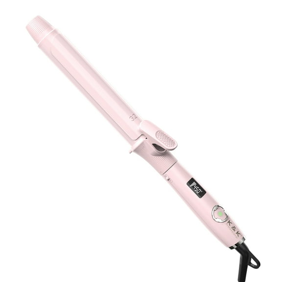 1  1/4 Inch Curling Iron with Clipped Tourmaline Ceramic Barrel Professional Hair Curler up to 450°F Dual Voltage for Traveling 60 Mins Auto Off Suit for Different Hairstyle