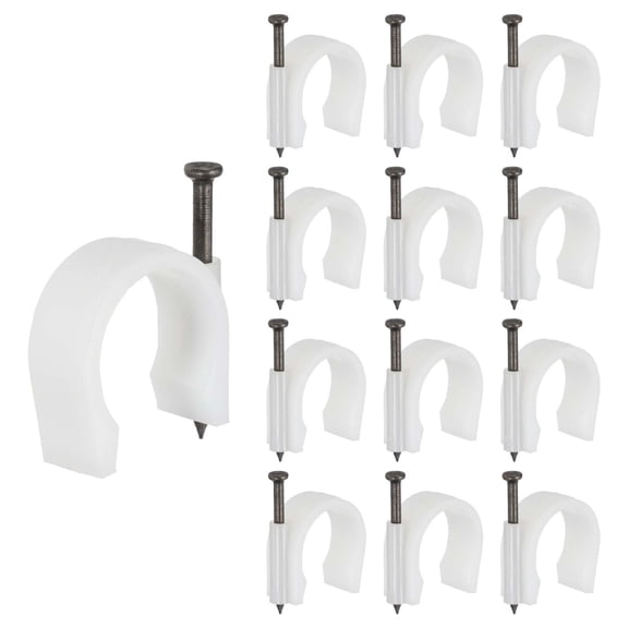 1-1/4 Inch Half Clamp J-Hook with Nail Pex Pipe Fixture, White, 45mm Nail, 70 Pack
