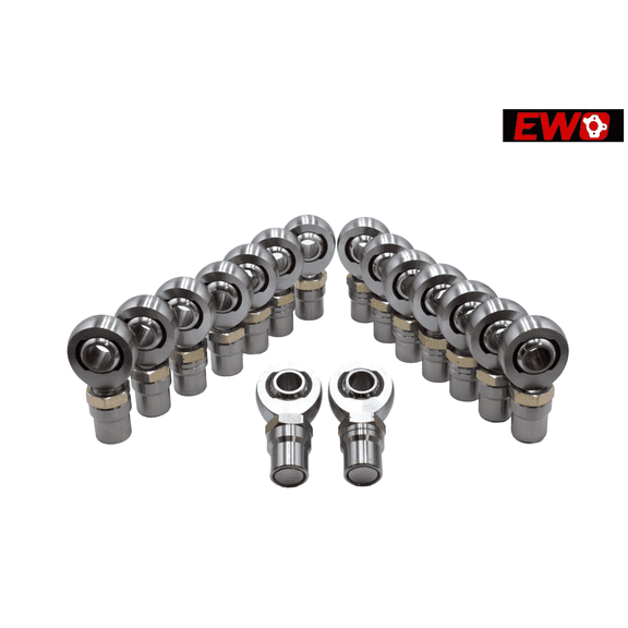 1-1/4 Inch Heim Joint Kit – 1.25 Rod End Kit, Chromoly Teflon Lined, 8L + 8R with Jam Nuts & Tube Adapters (No Spacers)