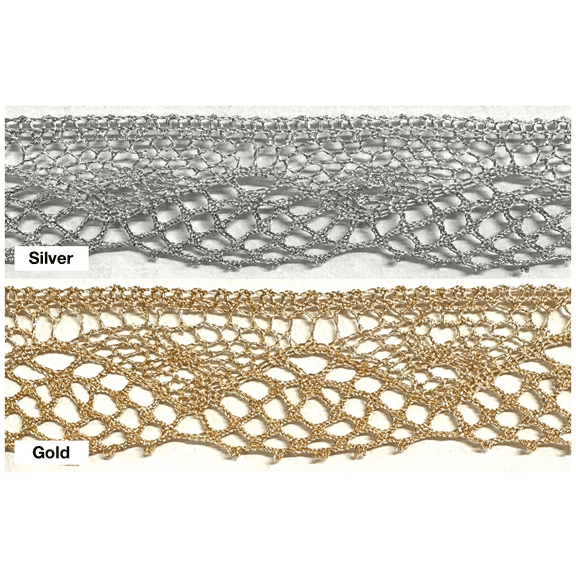 1-1/4" Metallic Cluny Lace - 10 Continuous Yards - Gold and Silver Available!