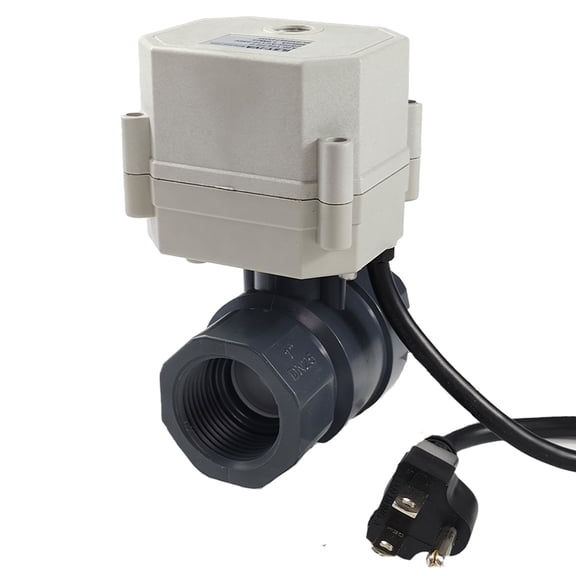 1 1/4" Normally Open 110VAC-230VAC Motorized Ball Valve, PVC Electric Ball Valve ,With U.S. Plug