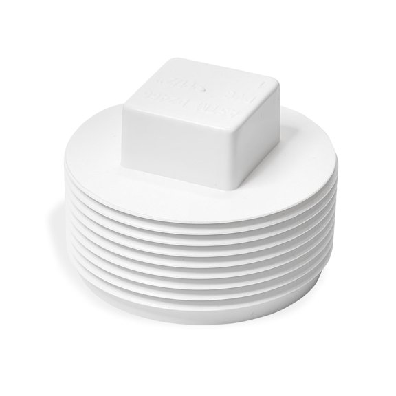 1-1/4 PVC Male Threaded Pipe End Cap- PVC Cleanout End Cap Plug- 1-1/4" PVC NPT Male End Cap Adaptor- Male Plug Pipe Fitting for Plumbing Water Line - 1pcs (White)