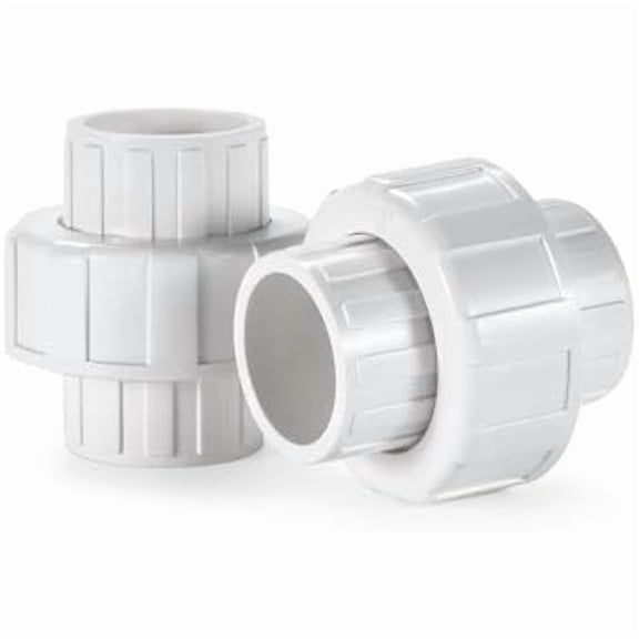 1-1/4" PVC Union Coupling Pipe Fitting,1-1/4" PVC Slip Union Schedule 40, PVC Adapter(Socket x Socket), built-in EPDM O-Ring, White (2 Pack  Durable Pipe Tube Fitting Adapter Connector for Plumb
