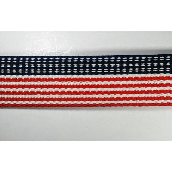 1 1/4" Patriotic Heavy Cotton Webbing - 5 Continuous Yards - MADE IN USA!