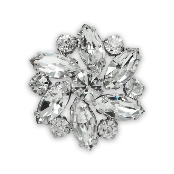 1 1/4" Pinwheel Rhinestone Button