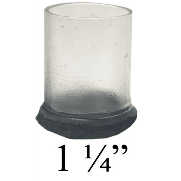 1 1/4" Round Clear Chair Leg Floor Protector w/Felt Bottom