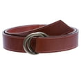thumbnail image 1 of 1 1/4" Round Double Circle Ring Buckle 100% Solid Leather Belt, 1 of 2
