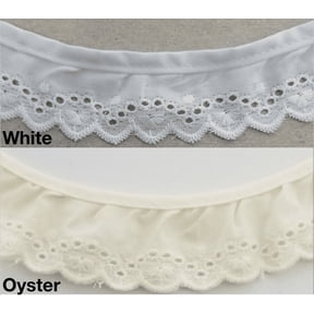 1-1/4" Ruffled Gathered Eyelet Trimming - 9 Continuous Yards - Color Options!