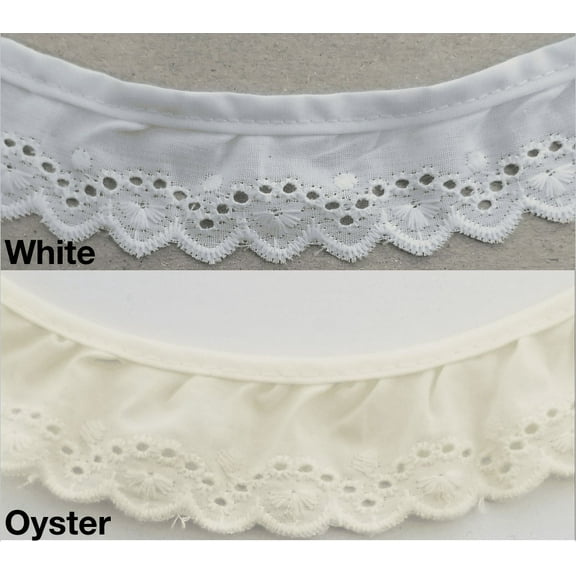 1-1/4" Ruffled Gathered Eyelet Trimming - 9 Continuous Yards - Color Options!