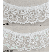 1-1/4" Ruffled Gathered Lace Trimming - 12 Yards - Color Options!